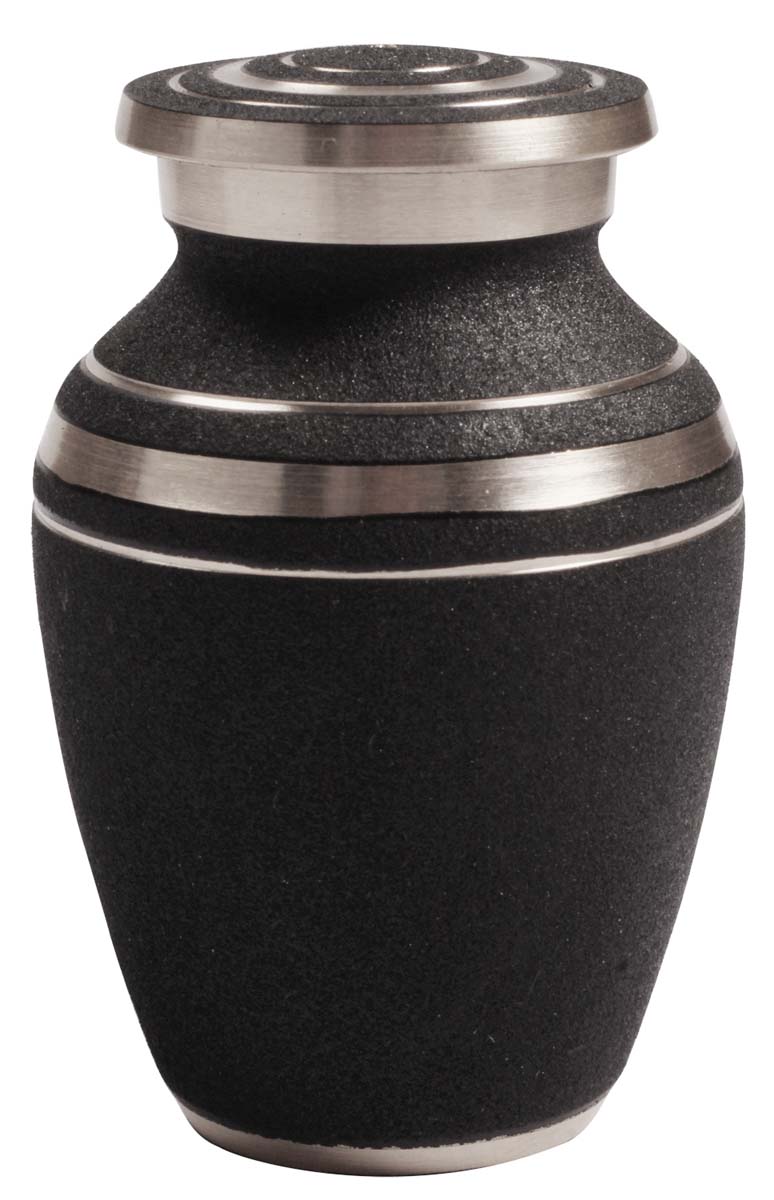 3” Black Brass Pet Cremation Urn – Ring Pattern – Hand-Crafted – Solid Urns for Ashes at Wholesale